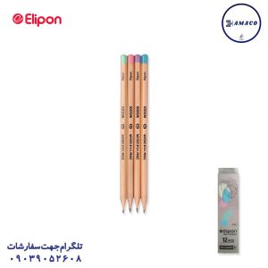 عکس نوشت افزار مداد مشکی وودی جعبه 12 عددی الیپون