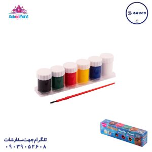 عکس لوازم هنری گواش 6 رنگ متالیک 92431 اسکول فنس