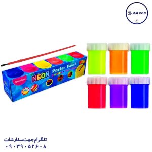 عکس لوازم هنری گواش 6 رنگ نئون 92429 اسکول فنز