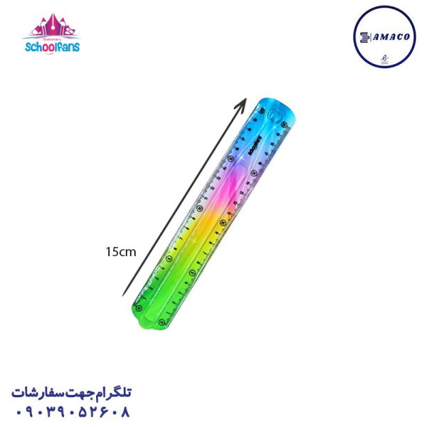 عکس لوازم ریاضی خط کش 15 سانت ژله ای کهکشانی 92691 اسکول فنس