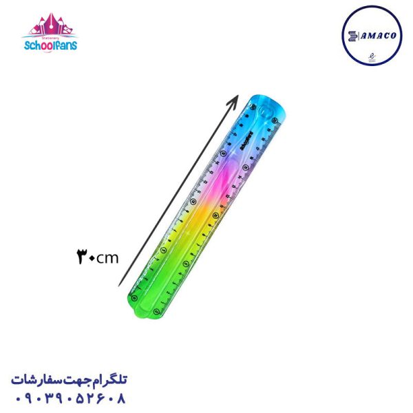 عکس لوازم ریاضی خط کش 30 سانت ژله ای  کهکشانی  92693 اسکول فنس