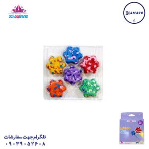 عکس پاستیل و آبرنگ پاستل 6 سوپر استار رنگین کمانی 92416 اسکول فنس