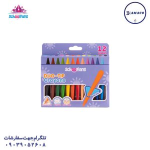 عکس سایر پاستل ارگونومیک 2 سر 12 رنگ 92426 اسکول فنس