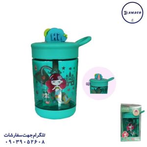 عکس ظرف غذا قمقمه لیوان لیوان نی دار همزن دار 500 میل 9354 اسکول فنس