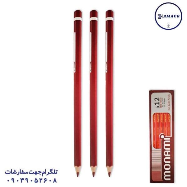 عکس نوشت افزار مداد قرمز مونامی