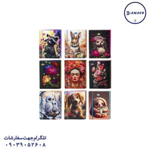 عکس دفتر کلاسوری کلاسور مخمل قفل فلز  1657 کلیپس