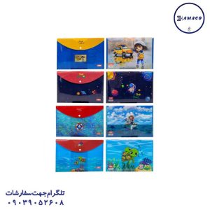 عکس محصولات P.P (طلقی) پوشه دکمه دار A4 کلاسیک/فانتزی(25) کلیپس