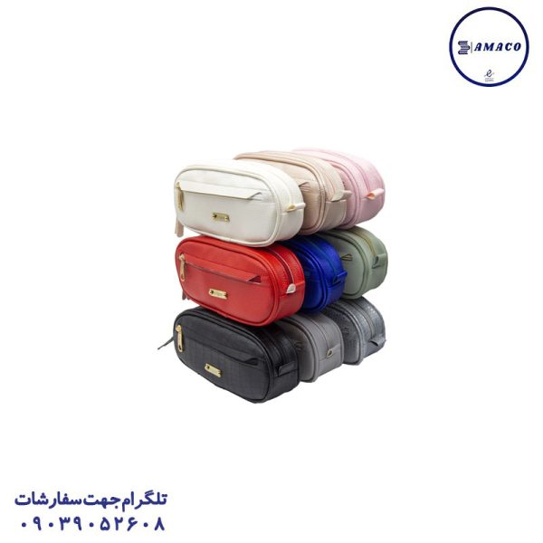 عکس سایر جامدادی چرم 3 زیپ بیضی 3998 کلیپس