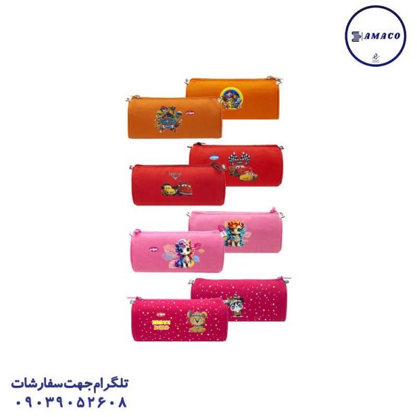 عکس جامدادی فانتزی جامدادی تک زیپ برزنت چاپی و طلقی 1138 کلیپس