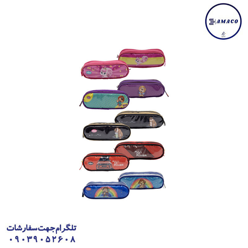 خرید جامدادی تک زیپ چرم بیضی 1299 کلیپس عکس جامدادی فانتزی جامدادی تک زیپ چرم بیضی 1299 کلیپس