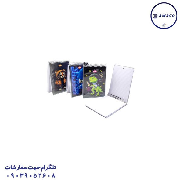 عکس کاغذ یادداشت چسب دار ( استیکر ) یادداشت مجلد 11*16  3038 کلیپس