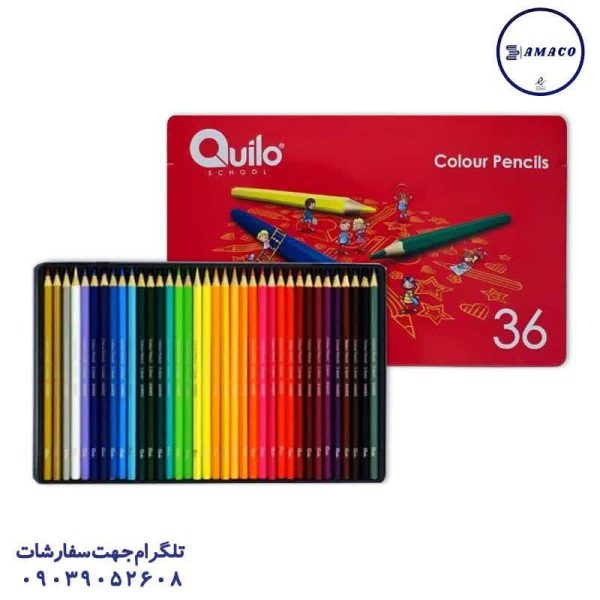 عکس نوشت افزار مداد رنگی 36 فلز تخت  634436 کویلو