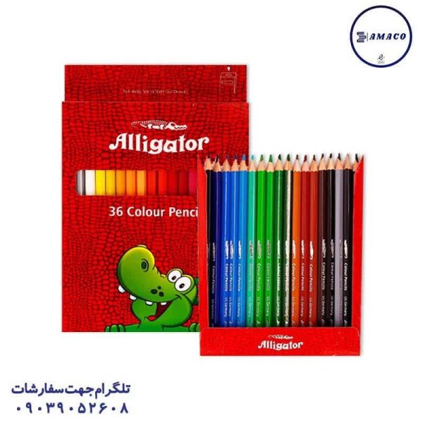 عکس نوشت افزار مداد رنگی 36 مقوا  0003 الیگیتور