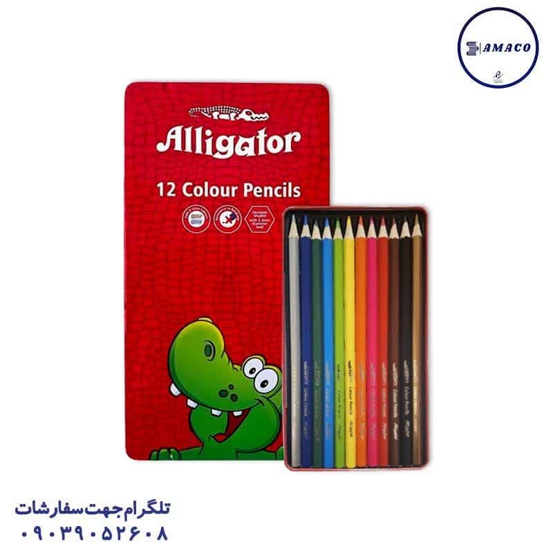 خرید مداد رنگی 12 فلز تخت 0004 الیگیتور عکس نوشت افزار مداد رنگی 12 فلز تخت 0004 الیگیتور