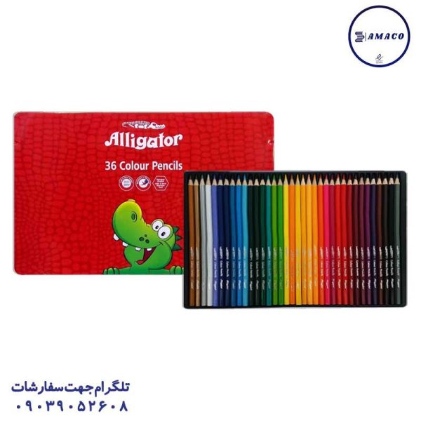 عکس نوشت افزار مداد رنگی 36 فلز  0006 الیگیتور