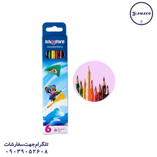 عکس مدادرنگی مداد رنگی 6 مقوا 92446 اسکول فنز