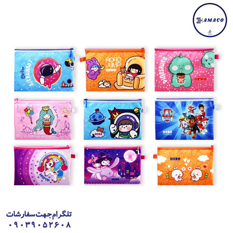خرید پوشه پارچه ای فانتزی A4 هرو عکس محصولات P.P (طلقی) پوشه پارچه ای فانتزی A4 هرو