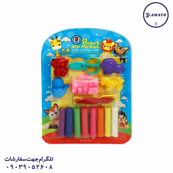 عکس خمیر بازی و شن جادویی خمیر 8 رنگ وکیوم با ابزار 1028 آریا