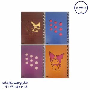 عکس دفترچه یادداشت 1.12 جلد چوبی فنری سراج