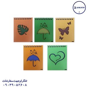 عکس دفترچه یادداشت 1.32 جلد چوبی فنری سراج