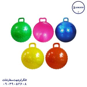 عکس اسباب بازی های عمومی توپ ایروبیک 600 گرمی دسته دار