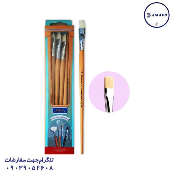 عکس پالت و قلم مو قلم مو دسته کرم سایز 18 رهاورد