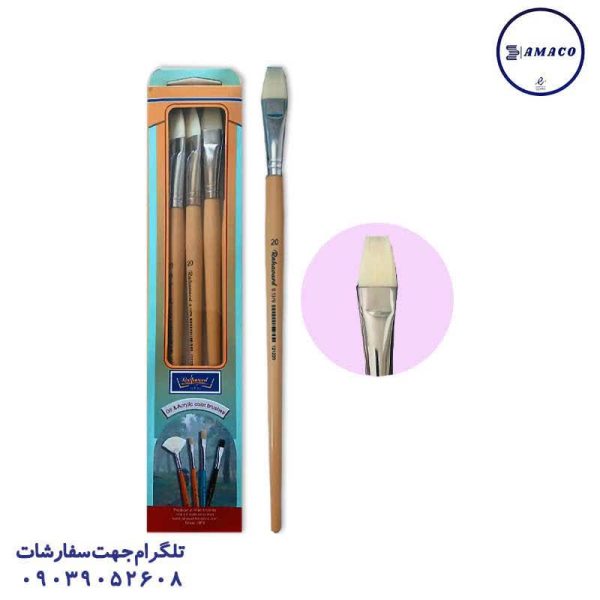 عکس پالت و قلم مو قلم مو دسته کرم سایز 20 رهاورد