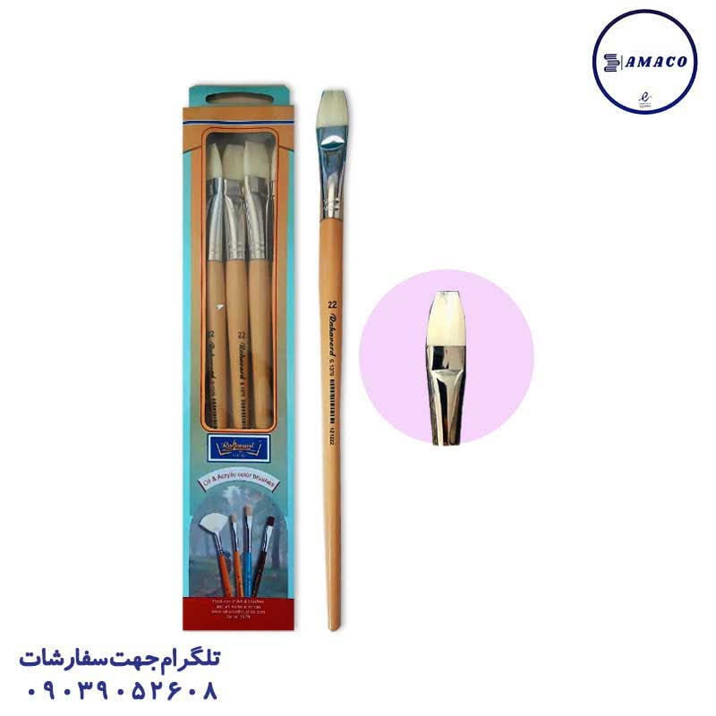 خرید قلم مو دسته کرم سایز 22 رهاورد عکس پالت و قلم مو قلم مو دسته کرم سایز 22 رهاورد