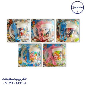 عکس ظرف غذا قمقمه لیوان سرویس بشقاب تخت 4 تکه کد 0034 الیزه