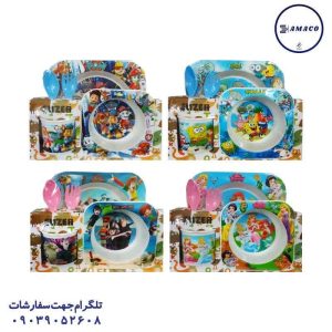 عکس ظرف غذا قمقمه لیوان سرویس غذای 5 تکه جعبه دار کد 0026 الیزه