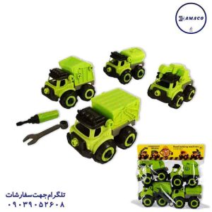 عکس اسباب بازی های پسرانه ماشین بازیافت 4 عددی سبلان