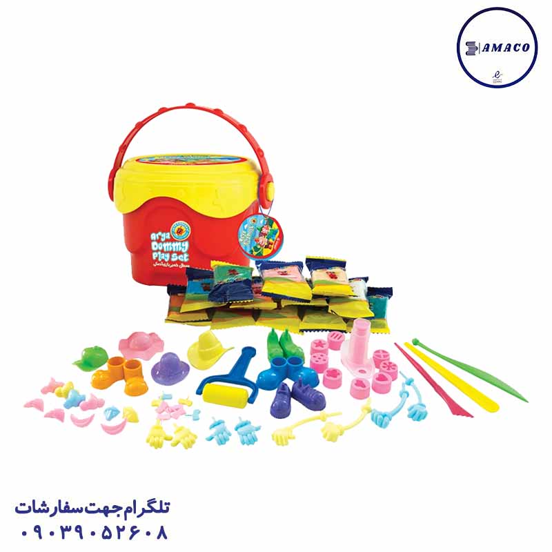 خرید خمیر بازی سطلی آدمکی 70 قطعه 1027 آریا عکس خمیر بازی و شن جادویی خمیر بازی سطلی آدمکی 70 قطعه 1027 آریا
