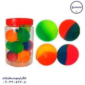 عکس اسباب بازی های عمومی توپ شیطونک بزرگ ژله ای قوطی 12 عددی