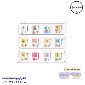 عکس دفترچه ست 4 تکه یادداشت چوبی کد 712 پیتیکو