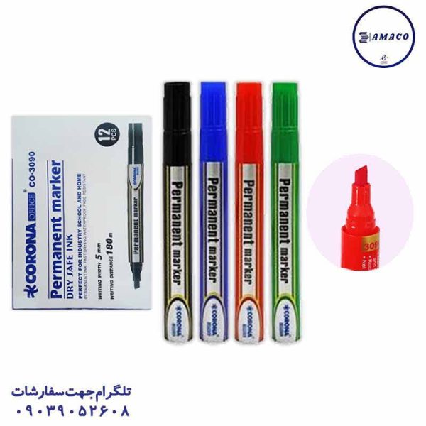 عکس نوشت افزار ماژیک معمولی جور سر تخت کد 3090 کرونا