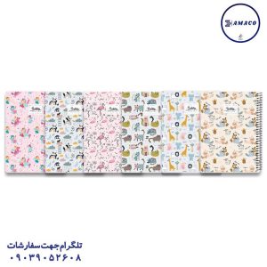 عکس دفتر دفتر 100 خطی رحلی جلد سخت پاستلی کد 310 هشتگ