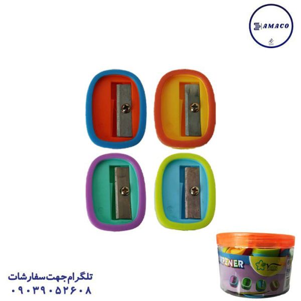 عکس مداد تراش تراش 2 رنگ پاستلی 1415/1417/1422/1421 وردا