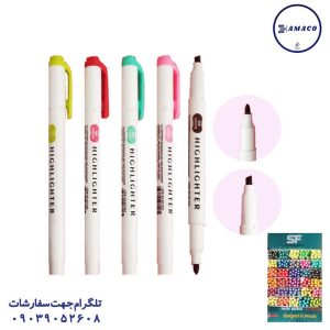 عکس نوشت افزار ماژیک فسفری قلمی 2 سر 843 وردا