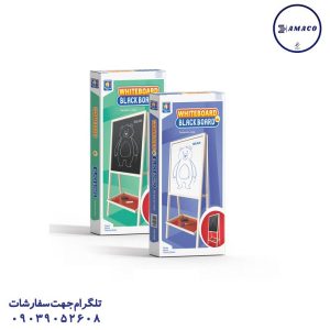 عکس تخته وایت برد / میز تحریر تخته سیاه و وایت برد پایه دار بزرگ 4040 بردیا