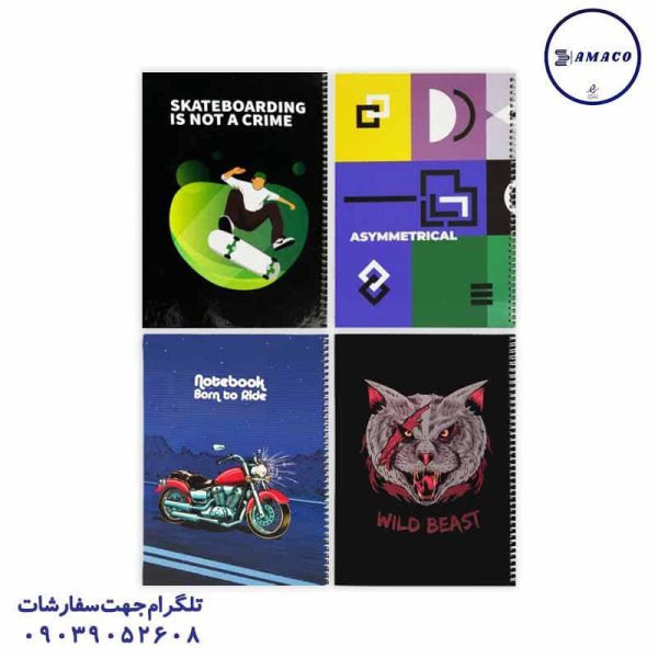 عکس دفتر دفتر 100 خطی جلد سخت کد 617 پاپکو