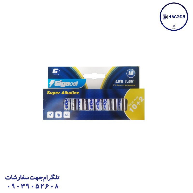 خرید باطری قلمی 12 عددی جعبه ای 7290 گیگاسل عکس محصولات دیجیتال باطری قلمی 12 عددی جعبه ای 7290 گیگاسل