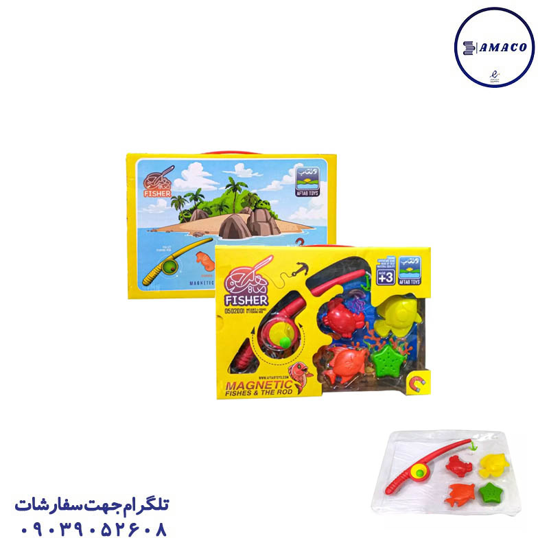 خرید ماهیگیری مغناطیسی جعبه ای آفتاب عکس اسباب بازی های عمومی ماهیگیری مغناطیسی جعبه ای آفتاب