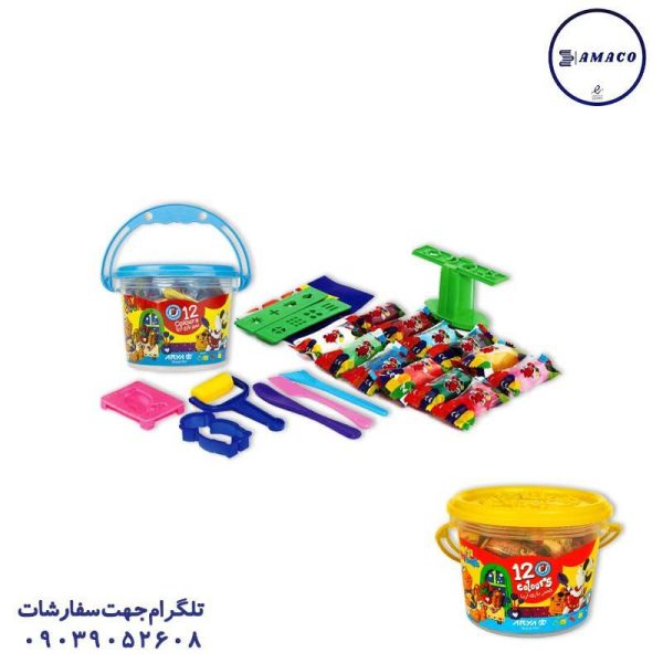 عکس خمیر بازی و شن جادویی خمیر 12 سطلی  رنگ 1069 آریا