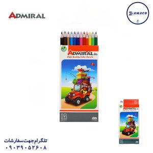 عکس مدادرنگی مداد رنگی 12 مقوا کوتاه ادمیرال